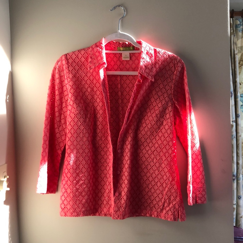 Eyelet Cutout Blouse